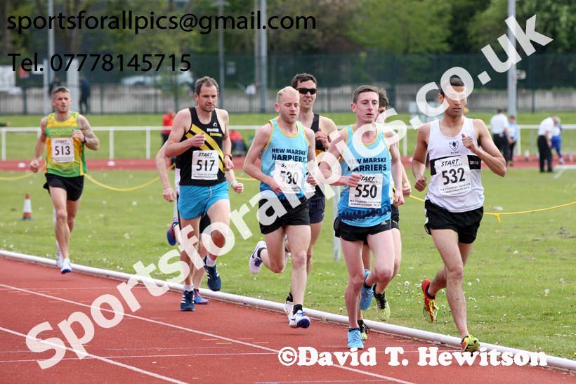 Senior mens 5000 metres, 2019 North Eastern Track and Field Champs., Middlesbrough. Photo:  David T. Hewitson/Sports for All Pics